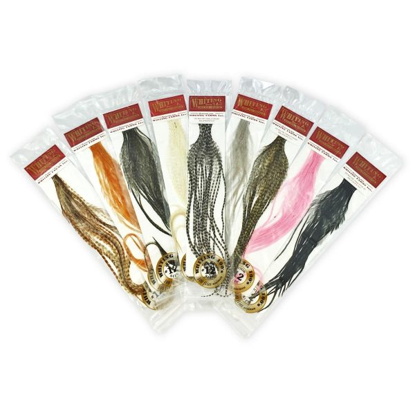 Whiting 100 Pack Dry Fly Hackle  - Grizzly Dyed Medium Dun - 14 Supply - Image 2